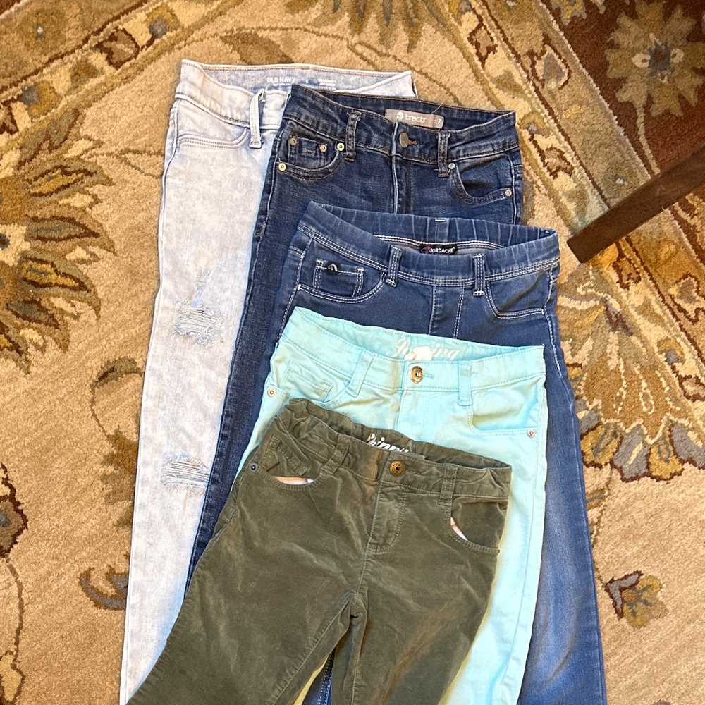 Lot of 5 girls jeans size 7/8
